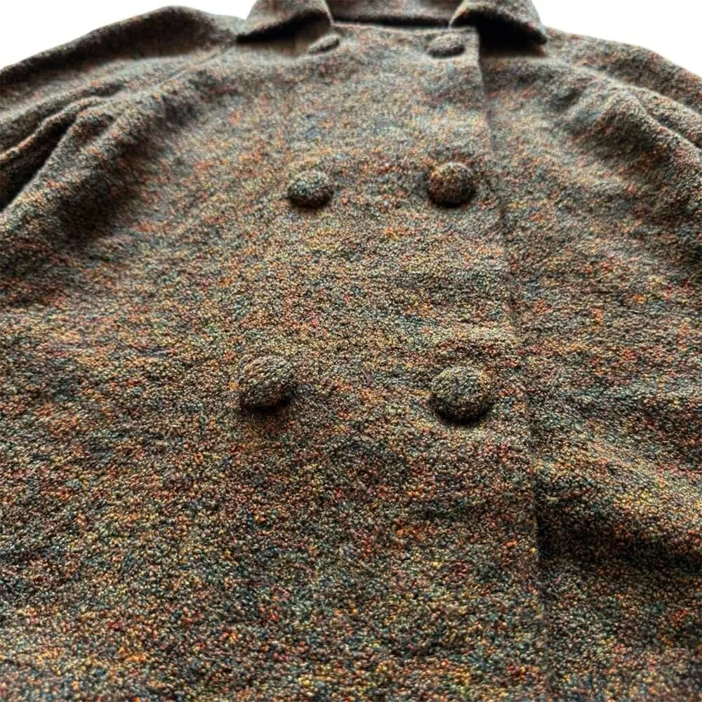 Girls Boulce Knit Brown Double Breasted Sweater  Cardigan Flecks Approx. Size 12